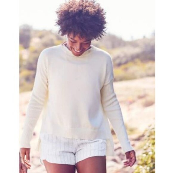 Athleta women's Highlands open back hi-lo long sleeve knit athleisure sweater XS - Picture 1 of 16